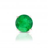 14k Rose Gold 4-Prong Basket Round Green Emerald Gemstone Single Stud Earring 0.25 ct. tw.