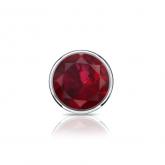 Platinum Bezel Round Single Ruby Gemstone Stud Earrings 0.50 ct. tw.
