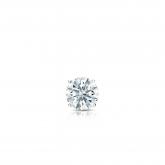 Natural Diamond Single Stud Earring Hearts & Arrows 0.13 ct. tw. (G-H, SI1-SI2) 14k White Gold 4-Prong Basket