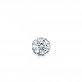 Natural Diamond Single Stud Earring Hearts & Arrows 0.13 ct. tw. (G-H, SI1-SI2) 18k White Gold Bezel