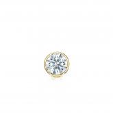 Natural Diamond Single Stud Earring Hearts & Arrows 0.13 ct. tw. (H-I, I1-I2) 18k Yellow Gold Bezel