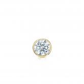 Natural Diamond Single Stud Earring Hearts & Arrows 0.13 ct. tw. (F-G, VS1-VS2) 18k Yellow Gold Bezel