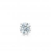 Natural Diamond Single Stud Earring Hearts & Arrows 0.17 ct. tw. (H-I, I1-I2) 18k White Gold 4-Prong Basket