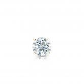 Natural Diamond Single Stud Earring Hearts & Arrows 0.17 ct. tw. (F-G, VS1-VS2) 18k Yellow Gold 4-Prong Basket