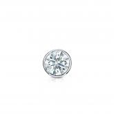 Natural Diamond Single Stud Earring Hearts & Arrows 0.17 ct. tw. (F-G, VS1-VS2) 14k White Gold Bezel