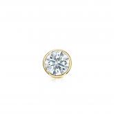 Natural Diamond Single Stud Earring Hearts & Arrows 0.17 ct. tw. (F-G, VS1-VS2) 14k Yellow Gold Bezel