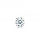 Natural Diamond Single Stud Earring Hearts & Arrows 0.20 ct. tw. (F-G, VS1-VS2) 14k Rose Gold 4-Prong Basket