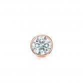 Natural Diamond Single Stud Earring Hearts & Arrows 0.20 ct. tw. (G-H, SI1-SI2) 14k Rose Gold Bezel