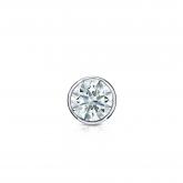 Natural Diamond Single Stud Earring Hearts & Arrows 0.20 ct. tw. (F-G, VS1-VS2) 14k White Gold Bezel