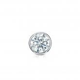 Natural Diamond Single Stud Earring Hearts & Arrows 0.25 ct. tw. (G-H, SI1-SI2) Platinum Bezel