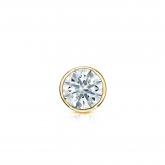 Natural Diamond Single Stud Earring Hearts & Arrows 0.25 ct. tw. (H-I, I1-I2) 14k Yellow Gold Bezel