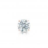 Natural Diamond Single Stud Earring Hearts & Arrows 0.31 ct. tw. (F-G, VS1-VS2) 14k Rose Gold 4-Prong Basket