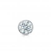 Natural Diamond Single Stud Earring Hearts & Arrows 0.31 ct. tw. (G-H, SI1-SI2) Platinum Bezel