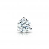 Natural Diamond Single Stud Earring Hearts & Arrows 0.38 ct. tw. (F-G, VS1-VS2) 14k White Gold 3-Prong Martini