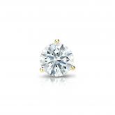 Natural Diamond Single Stud Earring Hearts & Arrows 0.38 ct. tw. (H-I, I1-I2) 14k Yellow Gold 3-Prong Martini