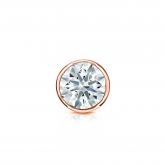 Natural Diamond Single Stud Earring Hearts & Arrows 0.38 ct. tw. (H-I, I1-I2) 14k Rose Gold Bezel