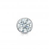 Natural Diamond Single Stud Earring Hearts & Arrows 0.38 ct. tw. (H-I, I1-I2) Platinum Bezel