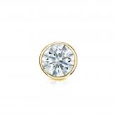 Natural Diamond Single Stud Earring Hearts & Arrows 0.38 ct. tw. (F-G, VS1-VS2) 14k Yellow Gold Bezel