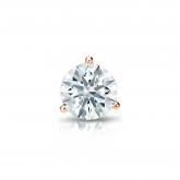 Natural Diamond Single Stud Earring Hearts & Arrows 0.50 ct. tw. (F-G, SI1, Ideal) 14k Rose Gold 3-Prong Martini