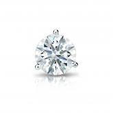 Natural Diamond Single Stud Earring Hearts & Arrows 0.63 ct. tw. (H-I, I1-I2) 14k White Gold 3-Prong Martini