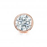 Natural Diamond Single Stud Earring Hearts & Arrows 0.63 ct. tw. (G-H, SI1-SI2) 14k Rose Gold Bezel