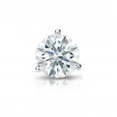 Natural Diamond Single Stud Earring Hearts & Arrows 0.75 ct. tw. (H-I, I1-I2) 18k White Gold 3-Prong Martini