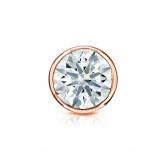 Natural Diamond Single Stud Earring Hearts & Arrows 0.75 ct. tw. (G-H, SI1-SI2) 14k Rose Gold Bezel