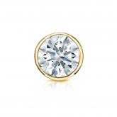 Natural Diamond Single Stud Earring Hearts & Arrows 0.75 ct. tw. (F-G, VS1-VS2) 14k Yellow Gold Bezel