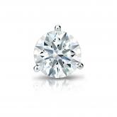 Natural Diamond Single Stud Earring Hearts & Arrows 1.00 ct. tw. (H-I, I1-I2) Platinum 3-Prong Martini