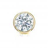 Natural Diamond Single Stud Earring Hearts & Arrows 1.00 ct. tw. (F-G, VS1-VS2) 14k Yellow Gold Bezel