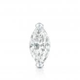 Natural Diamond Single Stud Earring Marquise 0.50 ct. tw. (I-J, I1-I2) 18k White Gold V-End Prong