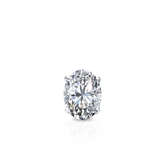 Natural Diamond Single Stud Earring Oval 0.25 ct. tw. (I-J, I1-I2) 18k White Gold 4-Prong Basket