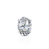 Natural Diamond Single Stud Earring Oval 0.38 ct. tw. (I-J, I1-I2) 18k White Gold 4-Prong Basket