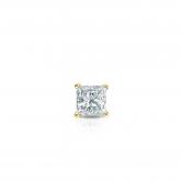 Natural Diamond Single Stud Earring Princess 0.13 ct. tw. (I-J, I1-I2) 18k Yellow Gold 4-Prong Basket