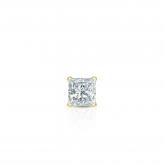 Natural Diamond Single Stud Earring Princess 0.13 ct. tw. (I-J, I1) 18k Yellow Gold 4-Prong Martini