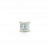 Natural Diamond Single Stud Earring Princess 0.17 ct. tw. (G-H, SI1) 18k Yellow Gold 4-Prong Basket