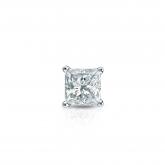 Natural Diamond Single Stud Earring Princess 0.20 ct. tw. (H-I, SI2) 14k White Gold 4-Prong Basket