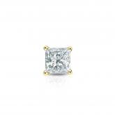 Natural Diamond Single Stud Earring Princess 0.20 ct. tw. (G-H, VS1-VS2) 18k Yellow Gold 4-Prong Basket