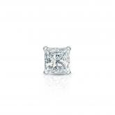 Natural Diamond Single Stud Earring Princess 0.20 ct. tw. (I-J, I1-I2) 18k White Gold 4-Prong Martini