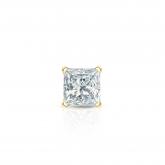Natural Diamond Single Stud Earring Princess 0.20 ct. tw. (I-J, I1-I2) 14k Yellow Gold 4-Prong Martini