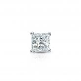 Natural Diamond Single Stud Earring Princess 0.25 ct. tw. (I-J, I1) 18k White Gold 4-Prong Basket