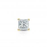 Natural Diamond Single Stud Earring Princess 0.25 ct. tw. (H-I, SI1-SI2) 14k Yellow Gold 4-Prong Basket