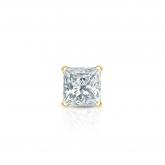 Natural Diamond Single Stud Earring Princess 0.25 ct. tw. (G-H, SI1) 18k Yellow Gold 4-Prong Martini