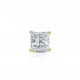 Natural Diamond Single Stud Earring Princess 0.31 ct. tw. (G-H, VS2) 14k Yellow Gold 4-Prong Basket