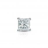 Natural Diamond Single Stud Earring Princess 0.38 ct. tw. (I-J, I1) 18k White Gold 4-Prong Basket