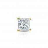 Natural Diamond Single Stud Earring Princess 0.38 ct. tw. (G-H, VS1-VS2) 14k Yellow Gold 4-Prong Basket