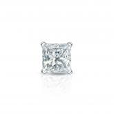 Natural Diamond Single Stud Earring Princess 0.38 ct. tw. (H-I, SI1-SI2) 14k White Gold 4-Prong Martini