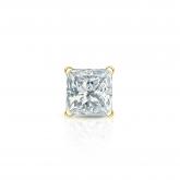 Natural Diamond Single Stud Earring Princess 0.38 ct. tw. (H-I, SI1-SI2) 18k Yellow Gold 4-Prong Martini