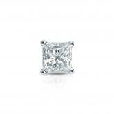 Natural Diamond Single Stud Earring Princess 0.50 ct. tw. (I-J, I1-I2) 14k White Gold 4-Prong Basket