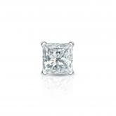 Natural Diamond Single Stud Earring Princess 0.50 ct. tw. (I-J, I1-I2) 14k White Gold 4-Prong Martini